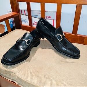 Calvin Klein Leather Buckle Black Loafers